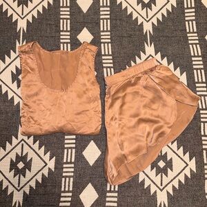 Lunya Women's Silk Pajama Set in Tan